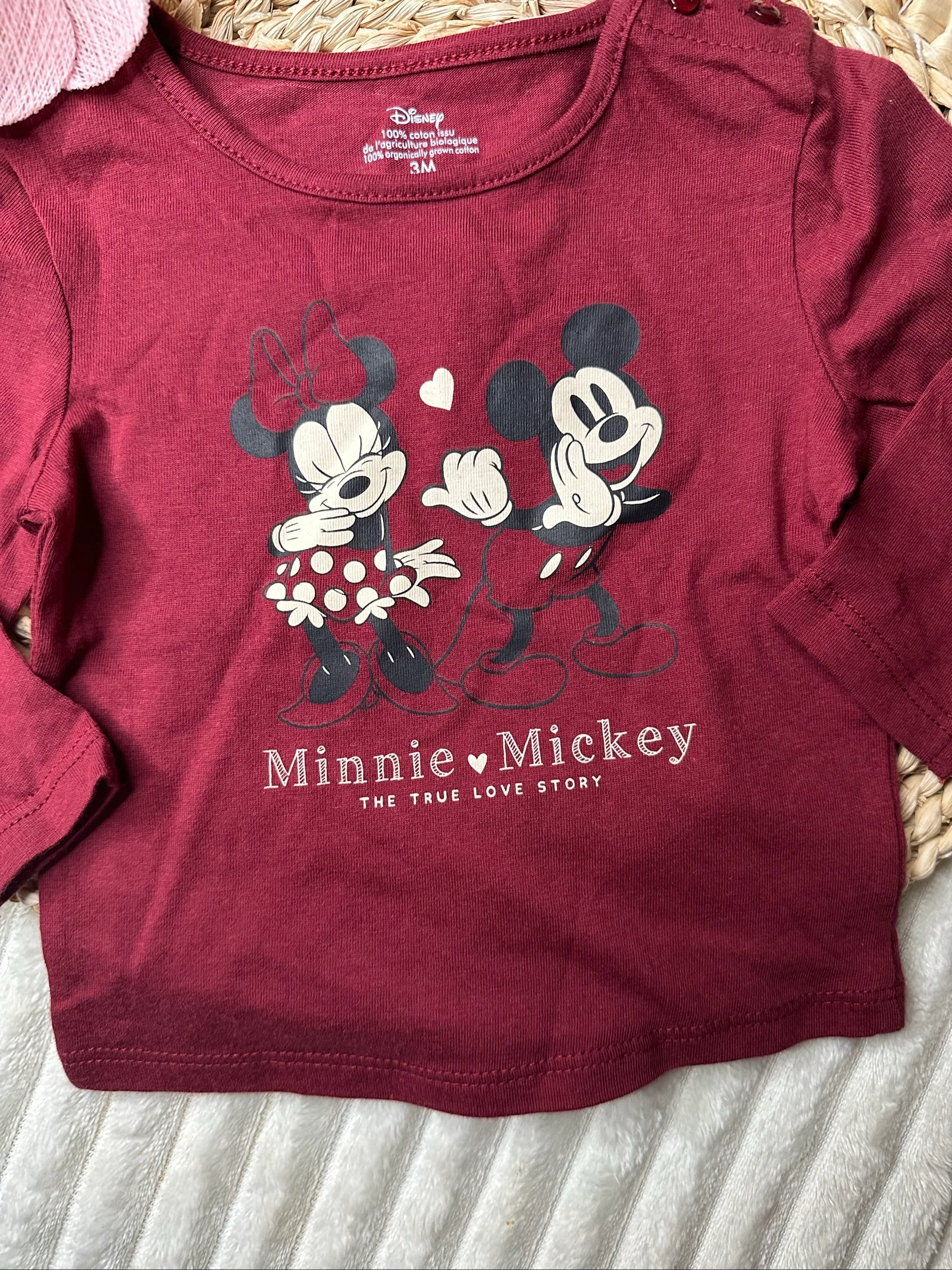 Camiseta de manga larga Mickey y Minnie Disney 3 meses Kiabi – photo 4